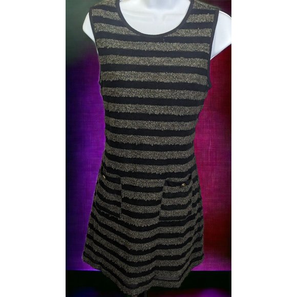 Monteau Striped Gothic Mod Dress - Picture 1 of 15